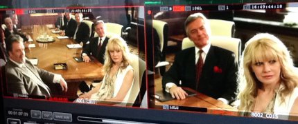 And could you get us a round of coffees love? - I'm the CEO's wife! - That's what you think... How many likes? on_set_20120605_002